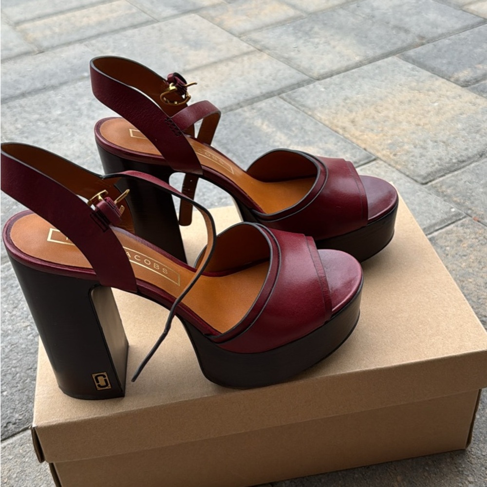 Marc Jacobs Red and Black Platform Heels